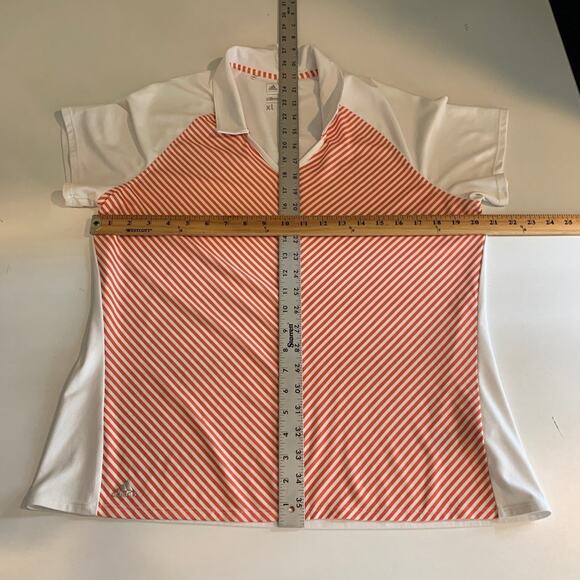 Adidas Polo Shirt Women XL Extra Large Multi ClimaChill Striped Performance Golf - Picture 6 of 12